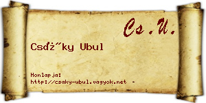 Csáky Ubul névjegykártya